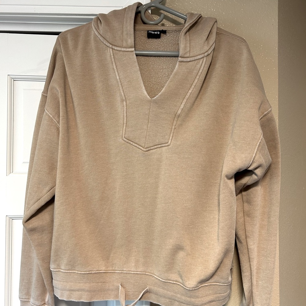 Mono b hoodie, mud color, size large